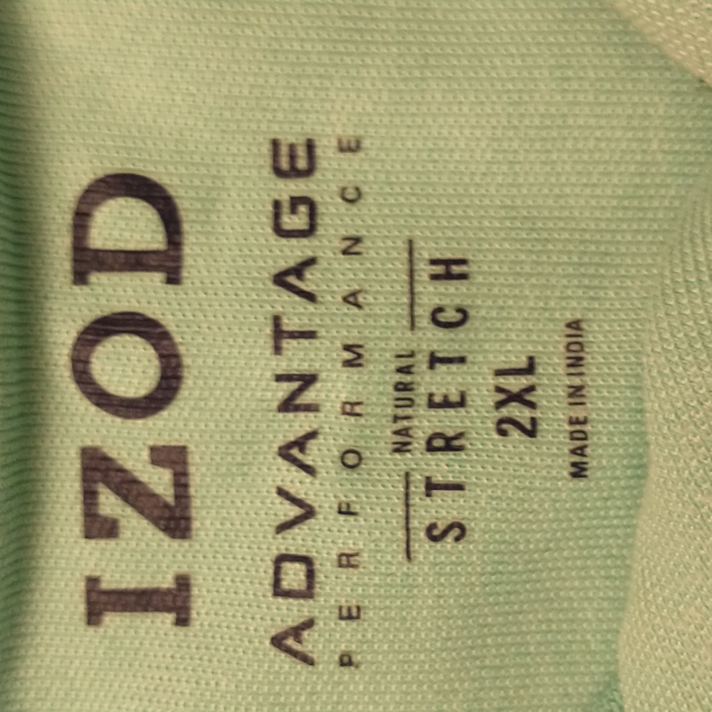 Izod Men's Mint Green Short Sleeved Shirt Size 2XL - Picture 3 of 4